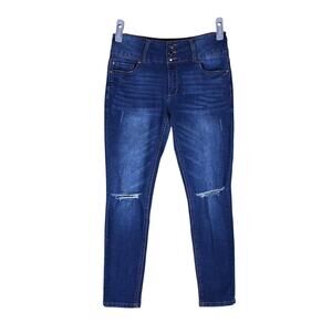 SOI State of Independence Skinny Jeans Women’s 6 Dark Blue Distressed Ripped
